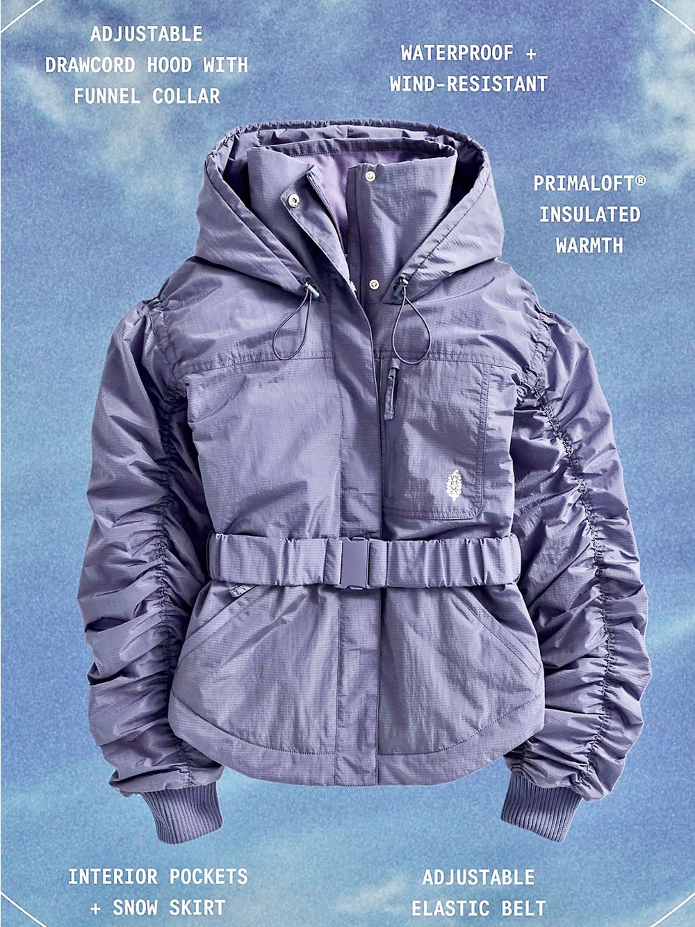 Free People Movement - Lift Love Ski Winter Jacket - Plum Gray, size M